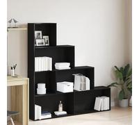 SKTQYQO Bibliothèque Paravent moderne en chêne noir, bois, ingénierie, 155 x 24 x 160 cm avec 5 étagères spacieuses pour salon, bureau, design autoportant, fonctionnel et durable pour intérieur