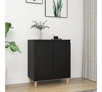 SKTQYQO Buffet avec pieds en bois massif noir 60 x 35 x 70 cm, 6 étagères, meuble bibliothèque multicouches pour salon, design scandinave stable et facile à nettoyer. Le titre proposé