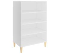SKTQYQO Buffet blanc 57 x 35 x 90 cm bois multicouche | 4 étagères, bois massif d'eucalyptus, assemblage requis, dispositif de fixation inclus