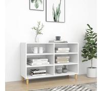 SKTQYQO Buffet blanc Scandinave en bois multicouche avec 6 étagères, bibliothèque pour salon et chambre à coucher, meuble moderne pour livres et objets décoratifs, dimensions 103,5 x 35 x 70 cm