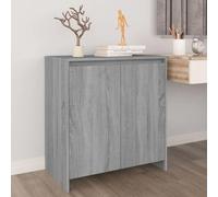 SKTQYQO Buffet gris Sonoma en bois multicouche, 70 x 41 x 75 cm, avec 2 portes, structure robuste et grand espace pour livres et objets décoratifs, idéal pour le salon et la chambre à coucher,