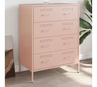 SKTQYQO Buffet industriel en acier rose 68 x 39 x 89 cm avec 4 tiroirs spacieux pour salon ou chambre à coucher, structure robuste et facile d'entretien, idéal pour l'organisation