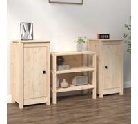 SKTQYQO Buffets 2 pièces en bois massif de pin 39 x 35 x 80 cm avec montage flexible et anti-retournement, grand espace de rangement pour salon, construction solide et design