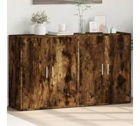 SKTQYQO Buffets 2 pièces en chêne fumé 60 x 31 x 70 cm en bois multicouche pour salon, meuble de rangement avec grand espace de rangement, design moderne et structure robuste, facile