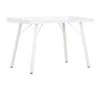 SKTQYQO Bureau blanc 90 x 50 x 79 cm avec bord surélevé pour bureau et étude, table de travail en bois multicouche et acier revêtu à la poudre, design compact et pratique