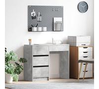 SKTQYQO Bureau gris en béton moderne avec 3 tiroirs pour bureau à domicile, design industriel robuste, 100 x 50 cm, ce bureau rectangulaire en béton naturel offre