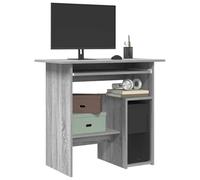 SKTQYQO Bureau Gris Sonoma 80 x 45 x 74 cm en bois multicouche pour bureau, grand compartiment de rangement et étagère pour clavier, idéal pour les espaces compacts et mobilier moderne, solide