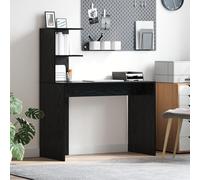SKTQYQO Bureau moderne en chêne noir MDF laminé compact avec étagères ouvertes pour bureau domestique et étude, design peu encombrant et fonctionnel pour le travail et la productivité **Analyse