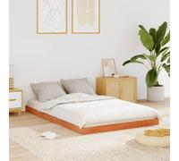 SKTQYQO Cadre de lit marron cire, lit multifonctionnel pour chambre à coucher, convient pour les hôtels et les studios 140 x 200 cm en bois massif de pin