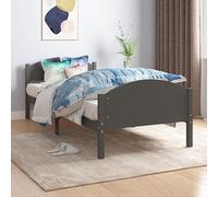 SKTQYQO Cadre de lit sans matelas gris foncé Structure de lit multi-usages Structure de lit pour chambres, convient pour les hôtels et les studios 100 x 200 cm Bois de pin