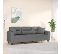 SKTQYQO Canapé 3 places moderne 180 cm en tissu microfibre gris foncé avec coussins décoratifs et cadre stable, assise confortable et matériau durable pour salon **Analyse des