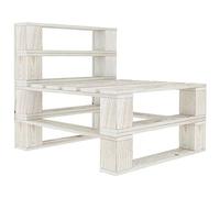 SKTQYQO Canapé central de jardin sur palette en bois blanc, structure solide en pin pour l'extérieur et l'intérieur, assemblage facile, design rustique durable pour patio et salon,