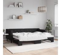 SKTQYQO Canapé-Lit avec Lit Extractable Noir Lit Multifonction Structure de lit d'hôtel Convient pour les hôtels et les studios 80x200 Tissu