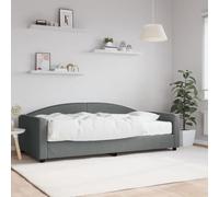 SKTQYQO Canapé-lit avec matelas gris foncé Structure de lit multi-usages Lit multifonction Convient pour les hôtels et les studios 100 x 200 cm en tissu