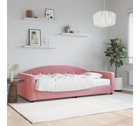 SKTQYQO Canapé-lit avec matelas rose, structure de lit multi-usages Lit multifonction adapté pour hôtel et études 90 x 200 cm en velours