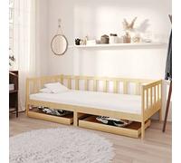 SKTQYQO Canapé-lit avec tiroirs lit multifonction lit multifonctionnel adapté pour hôtel et études 90 x 200 cm bois massif de pin