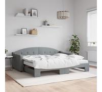 SKTQYQO Canapé Lit Extensible Matelas Gris Clair Structure de lit d'hôtel Lit Multifonctionnel Convient pour l'hôtel et les studios 90x190 Tissu