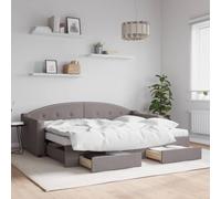 SKTQYQO Canapé-lit extractible avec tiroirs tourterelle, structure de lit pour chambres à coucher, lit multifonction, convient pour hôtel et études, 80 x 200 cm. Tissu