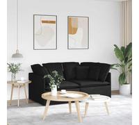 SKTQYQO Canapé modulaire moderne avec coussins en tissu noir 2 pièces, ensemble avec 2 canapés d'angle, coussins assis, 6 grands et 4 petits, design élégant et structure stable pour le salon