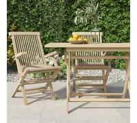 SKTQYQO Chaises pliantes de jardin en bois massif de teck, 2 pièces, grises, 56 x 61 x 89 cm, avec design à lattes, chaise extérieure résistante aux agents atmosphériques et confortable pour se