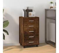 SKTQYQO Commode avec roues en chêne fumé en bois multicouche, 5 tiroirs de bureau avec 4 roues, design flexible pour organisation archive et documents **Analyse des exigences