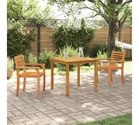 SKTQYQO Ensemble de salle à manger de jardin 5 pièces en bois massif d'acacia avec chaises carrées marron pour patio et balcon - Ensemble complet de table et chaises d'extérieur résistant et