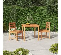 SKTQYQO Ensemble de salle à manger pour jardin, 3 pièces, en bois massif, en teck, ensemble extérieur, mobilier de jardin, cours et terrasses