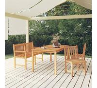 SKTQYQO Ensemble de salle à manger pour jardin 4 pièces en bois massif de teck ensemble de jardin de détente en plein air ensemble de patio balcon