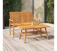 SKTQYQO Ensemble de salon de jardin en bois massif d'acacia 2 pièces avec motif Chevron et cadre stable pour l'extérieur - Banc et table basse durables **Analyse des exigences