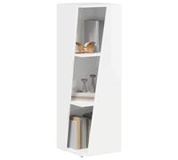 SKTQYQO Étagère latérale blanche brillante 33 x 32 x 100,5 cm | Bois contreplaqué, autoportant, tampon en PVC, 15 kg par étagère, montage facile