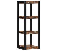 SKTQYQO Étagère murale en bois de récupération multicolore 35 x 35 x 100 cm pour intérieur - Étagère murale robuste avec finition naturelle - Idéal pour salon, bureau, studio - Matériau