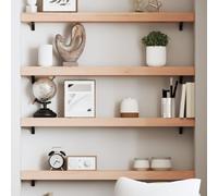 SKTQYQO Étagère murale en bois massif chêne non traité 100 x 10 x 6 cm avec bords vivants pour étagère rustique résistante et étagère à faire soi-même - Capacité de charge 20 kg pour l'intérieur