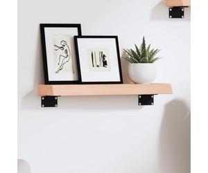 SKTQYQO Étagère murale en bois massif chêne non traité 40 x 10 x 4 cm avec bords vivants pour décoration rustique, étagère de rangement résistante et naturelle pour salle de bain cuisine