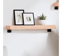 SKTQYQO Étagère murale en bois massif chêne non traité 60 x 10 x 6 cm avec bords vivants et surface naturelle, étagère rustique résistante pour salle de bain, cuisine, salon, support jusqu'à