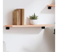 SKTQYQO Étagère murale en bois massif chêne non traité 60 x 20 x 2 cm avec bords vivants, étagère rustique résistante pour intérieur, étagère naturelle pour salle de bain, cuisine, salon,