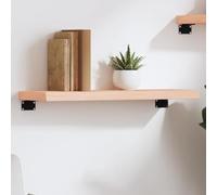 SKTQYQO Étagère murale en bois massif chêne non traité 60 x 20 x 4 cm avec bords vivants et surface naturelle, étagère rustique résistante pour salle de bain, cuisine, salon, idéale