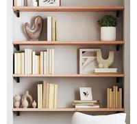 SKTQYQO Étagère murale en bois massif chêne non traité 80 x 30 x 2 cm avec bords vivants et surface naturelle, étagère rustique résistante pour salle de bain, cuisine, salon, idéale