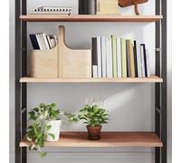 SKTQYQO Étagère murale en bois massif chêne non traité 80 x 60 x 2 cm avec bords vivants pour intérieur rustique, étagère résistante pour salle de bain, cuisine, salon, capacité de charge 38,4 kg