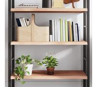 SKTQYQO Étagère murale en chêne massif non traité 100 x 50 x (2 à 4) cm avec bords vivants et surface naturelle, étagère rustique pour salle de bain, cuisine, salon, étagère résistante jusqu'à