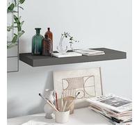 SKTQYQO Étagère murale grise brillante 60 x 23,5 x 3,8 cm en MDF avec montage invisible pour exposition décorative et support d'objets - Étagère suspendue stable pour livres et collections