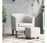 SKTQYQO Fauteuil à cockpit moderne avec repose-pieds en simili cuir blanc pour salon et bureau, structure en bois de pin stable, rembourrage en mousse confortable, design