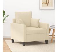 SKTQYQO Fauteuil crème 60 cm en tissu moderne pour salon, chaise confortable avec rembourrage épais et cadre métallique stable, design attrayant pour salon et chambre à coucher