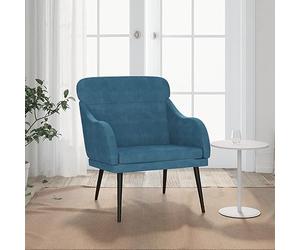 SKTQYQO Fauteuil relax en velours bleu 63 x 76 x 80 cm avec structure métallique stable et assise rembourrée, idéal pour salon et salon, confortable et durable pour maximum 110 kg de capacité