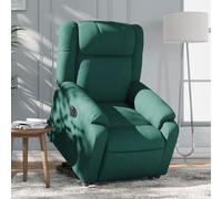 SKTQYQO Fauteuil relevant électrique inclinable en tissu vert foncé avec moteur pour levage et inclinaison automatique et cadre stable