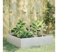 SKTQYQO Jardinière surélevée de jardin, 100 x 100 x 25 cm, en acier inoxydable, pour plantes et potagers, grand récipient avec design ouvert pour drainage et culture, matériau durable