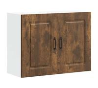 SKTQYQO Kalmar Meuble de cuisine en chêne fumé en bois multicouche 80 x 31 x 60 cm avec étagères réglables et montage mural facile pour optimisation des espaces, cette armoire de cuisine
