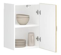 SKTQYQO Kalmar Meuble de cuisine en chêne sonoma en bois multicouche, armoire murale avec étagères spacieuses pour organisation et économie, cette armoire de cuisine Kalmar en bois