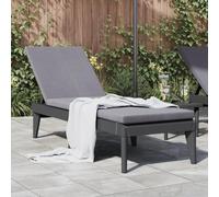 SKTQYQO Lit d'extérieur avec coussin anthracite 186 x 60 x 29 cm en polypropylène PP Dossier réglable 4 positions tissu polyester pour détente jardin plage piscine