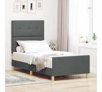 SKTQYQO Lit gris foncé, structure de lit multifonction, cadre de lit pour chambre à coucher, convient pour hôtels et études, 100 x 200 cm, tissu