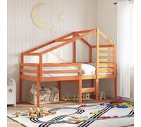 SKTQYQO Lit mezzanine avec toit en cire Structure de lit multi-usages Structure de lit pour hôtel Convient pour les hôtels et les studios 75 x 190 cm Bois massif de pin